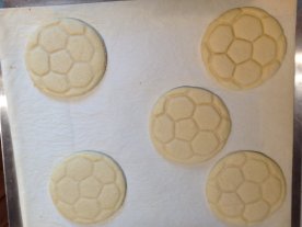Baked soccer ball cookies