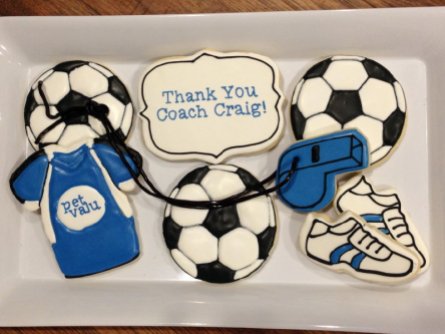 Completed soccer cookies