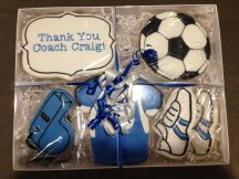 Packed Soccer Coach Gift Cookies 2014