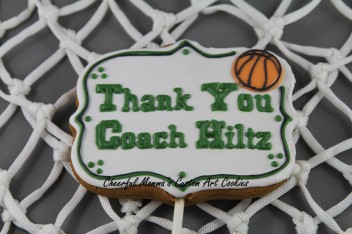 Thank You Coach Plaque 2 Cookie by Cheerful Momma's Custom Art Cookies