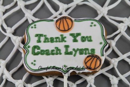 Thank You Coach Plaque Cookie by Cheerful Momma's Custom Art Cookies