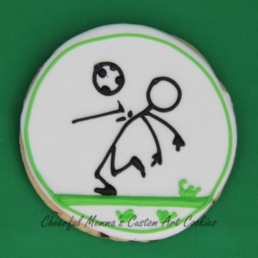 Chest strike soccer player stick figure cookie