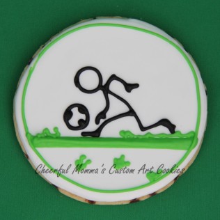 Dribbling soccer stick figure cookie