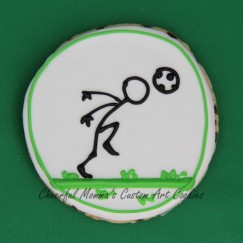 Soccer stick figure heading ball cookie