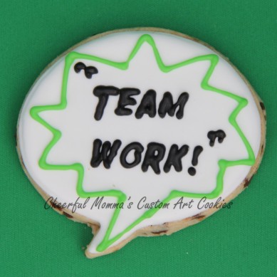 Team work speech bubble cookie